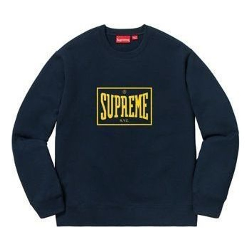 Supreme Warm Up Crewneck 'Navy Yellow' SUP-SS19-413 - 1