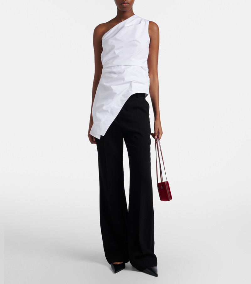 RÓHE Asymmetric one-shoulder cotton poplin top outlook
