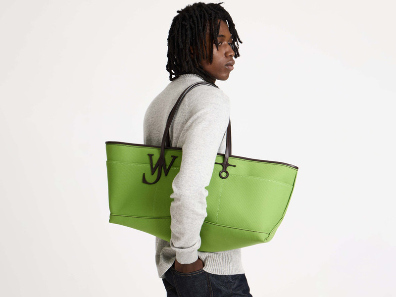 JW Anderson STRETCH ANCHOR CANVAS TOTE IN GREEN outlook