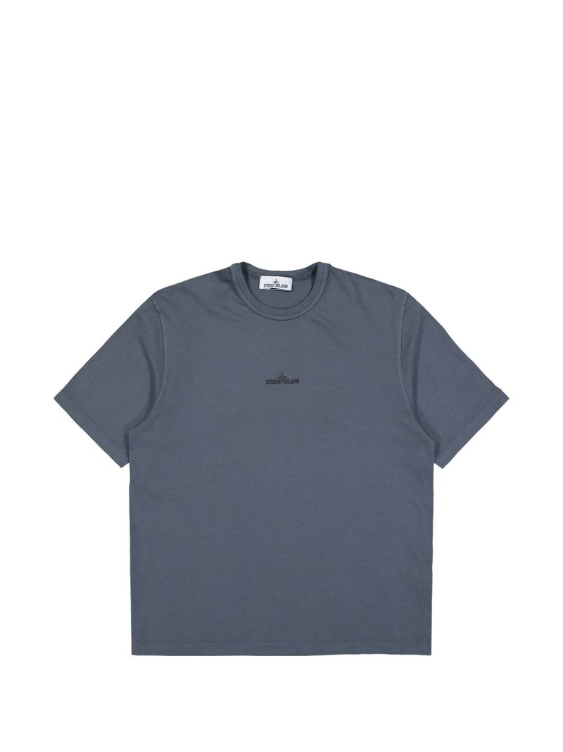 logo-embroidered garment-dyed t-shirt 1