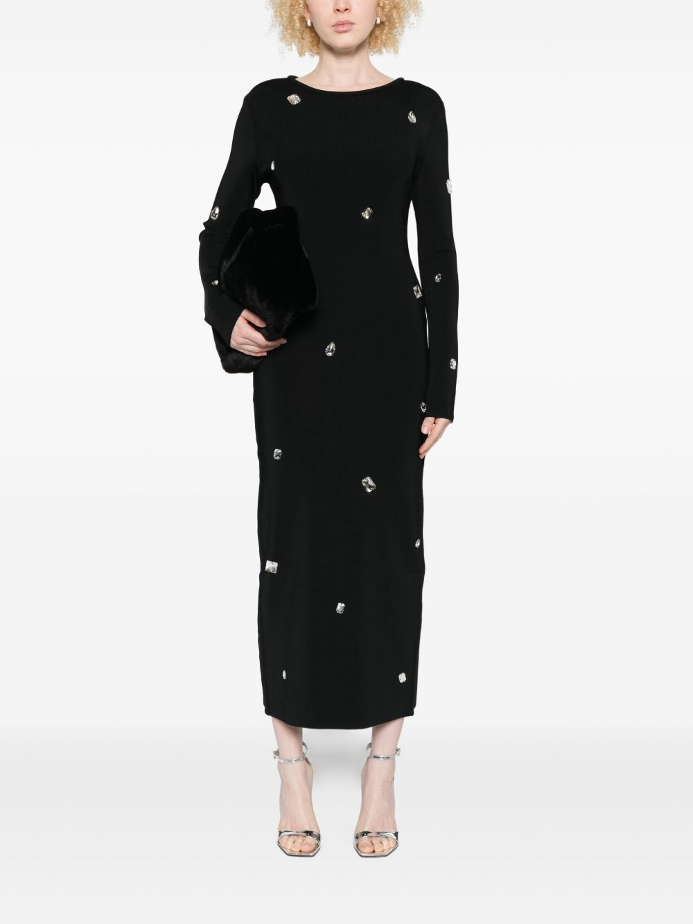 crystal-embellished midi dress - 2