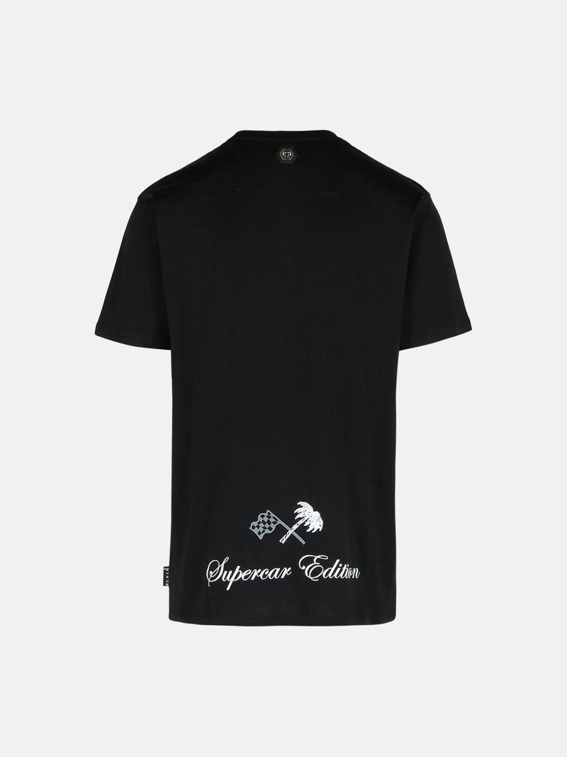 PHILIPP PLEIN 'SKULL STRASS' BLACK COTTON T-SHIRT outlook
