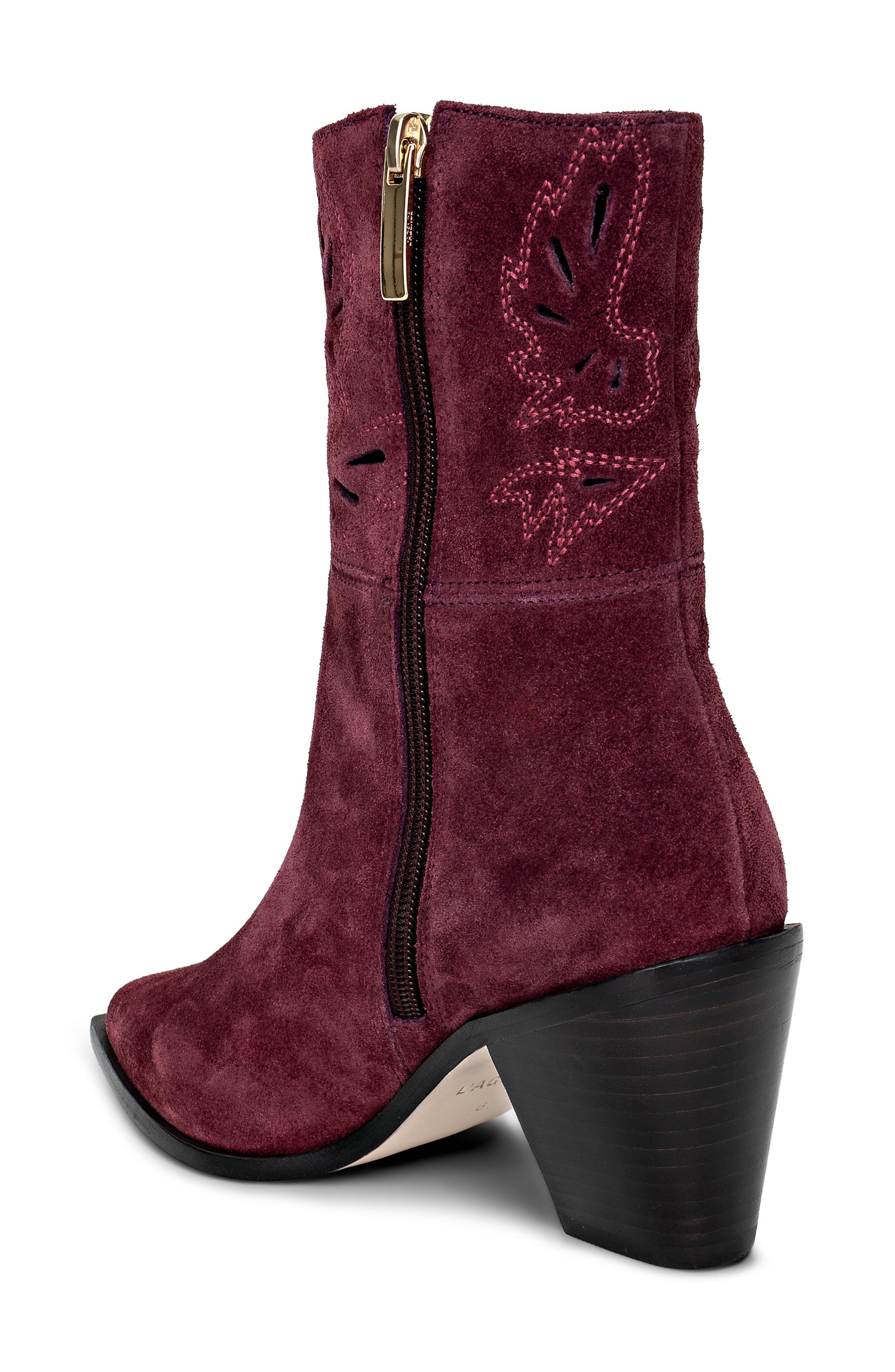 L'AGENCE Anne Western Boot in Burgundy Suede at Nordstrom - 2