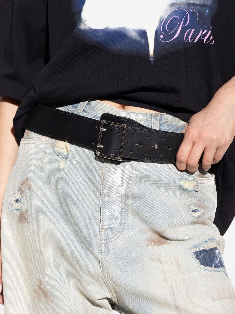 leather studded belt - 5