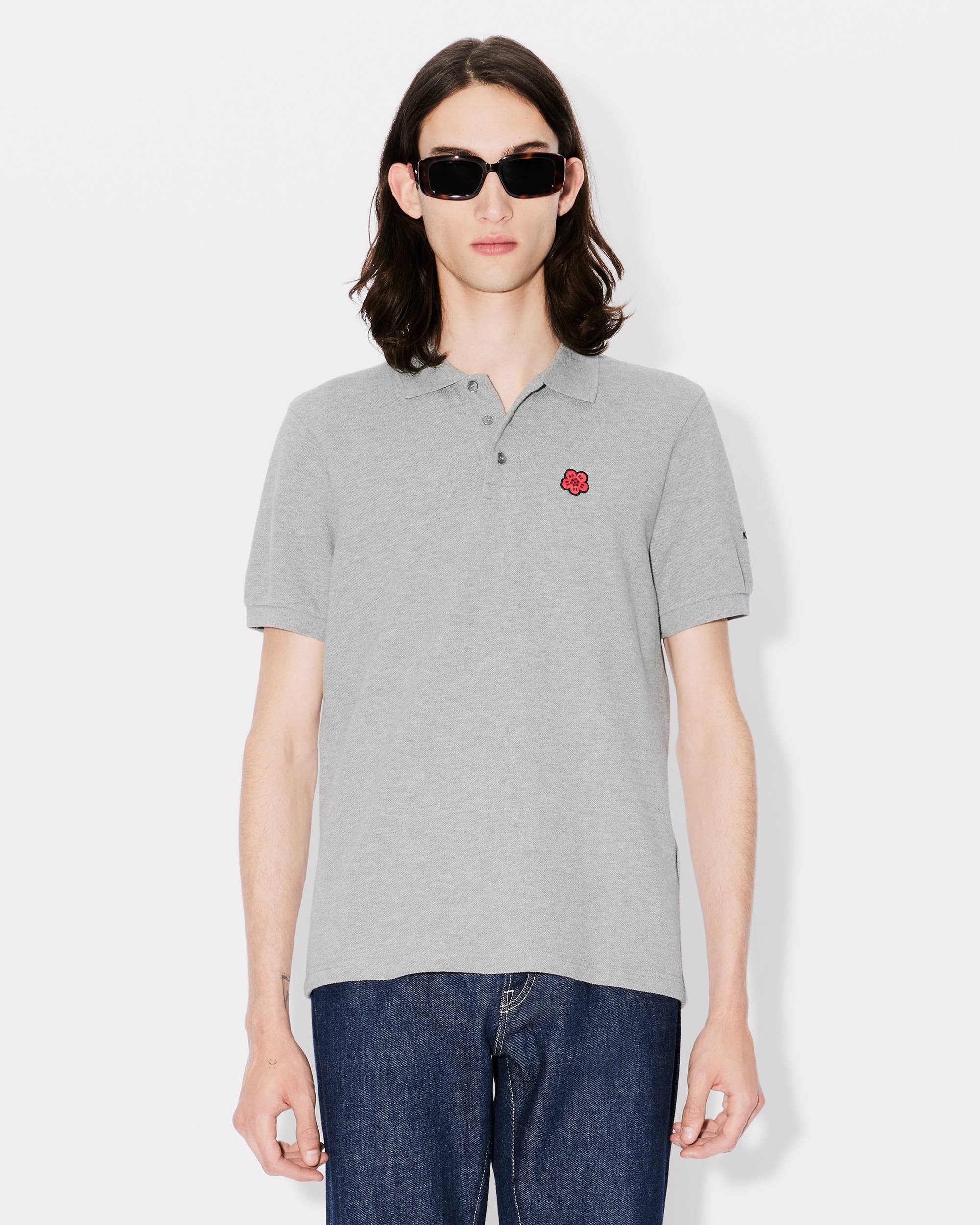 'Boke Flower' embroidered slim polo - 3