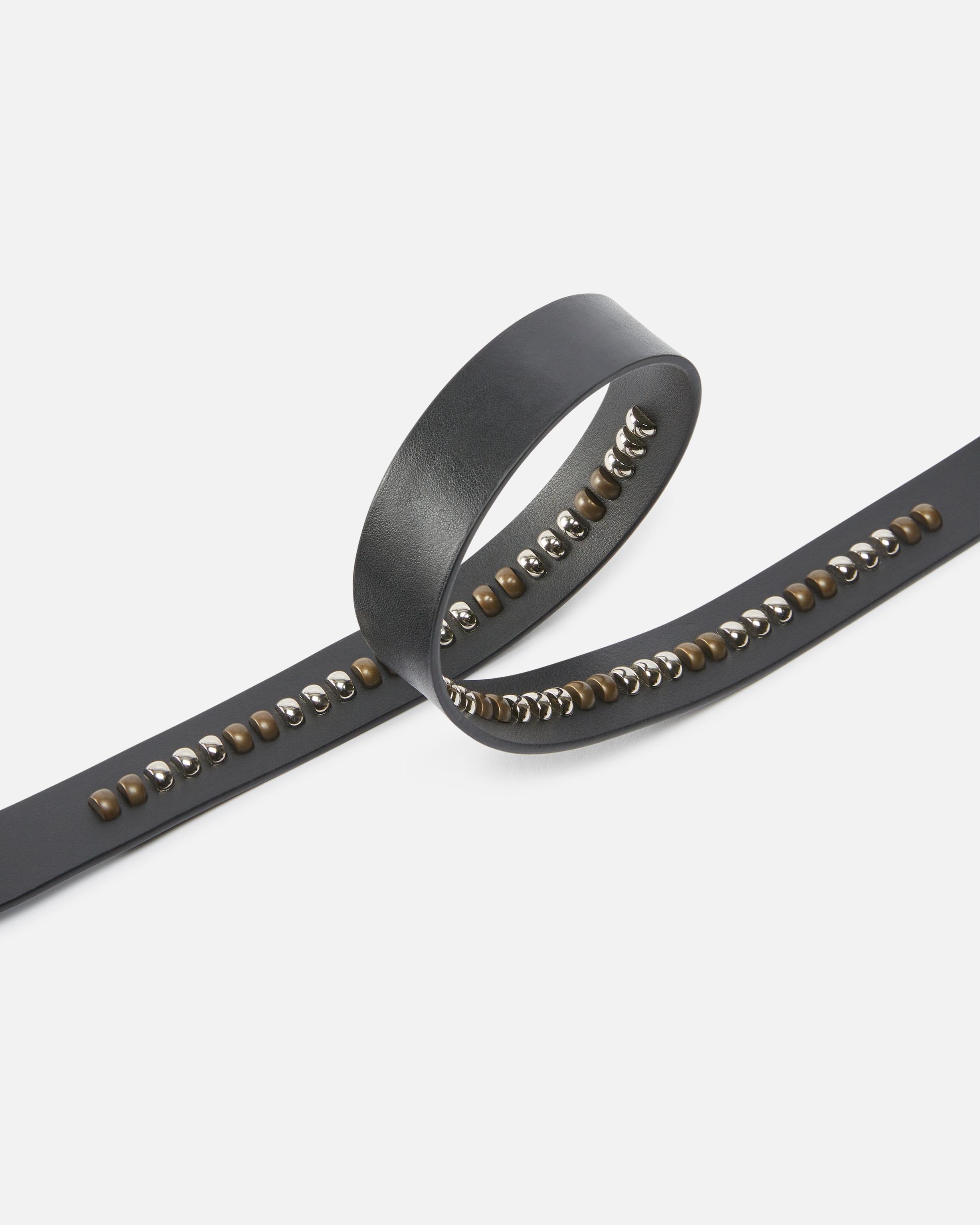 LEATHER BELT WITH STUDDED BIRDS BUCKLE - 4