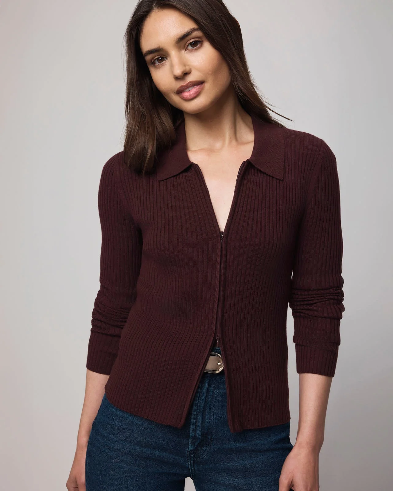 Georgie Cashblend Two-Way Zip Sweater - 1