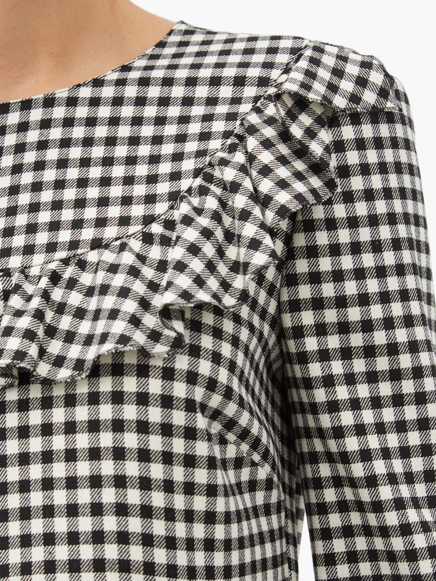 Gingham-check jersey mini dress - 3