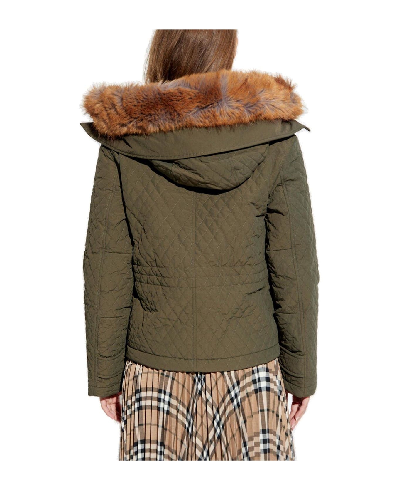 Bomber Long Sleeved Quilted Hooded Jacket - 3