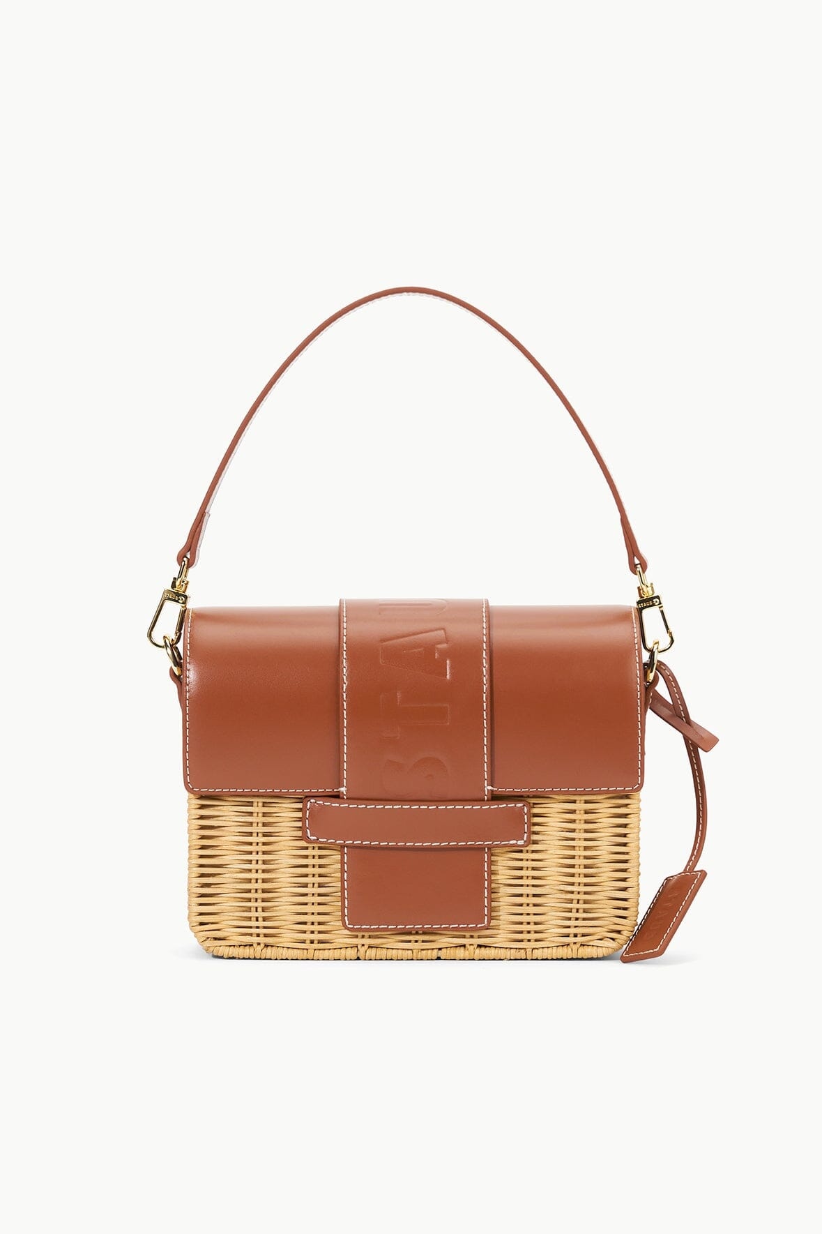 STAUD CHARLI WICKER CROSSBODY BAG NATURAL - 1