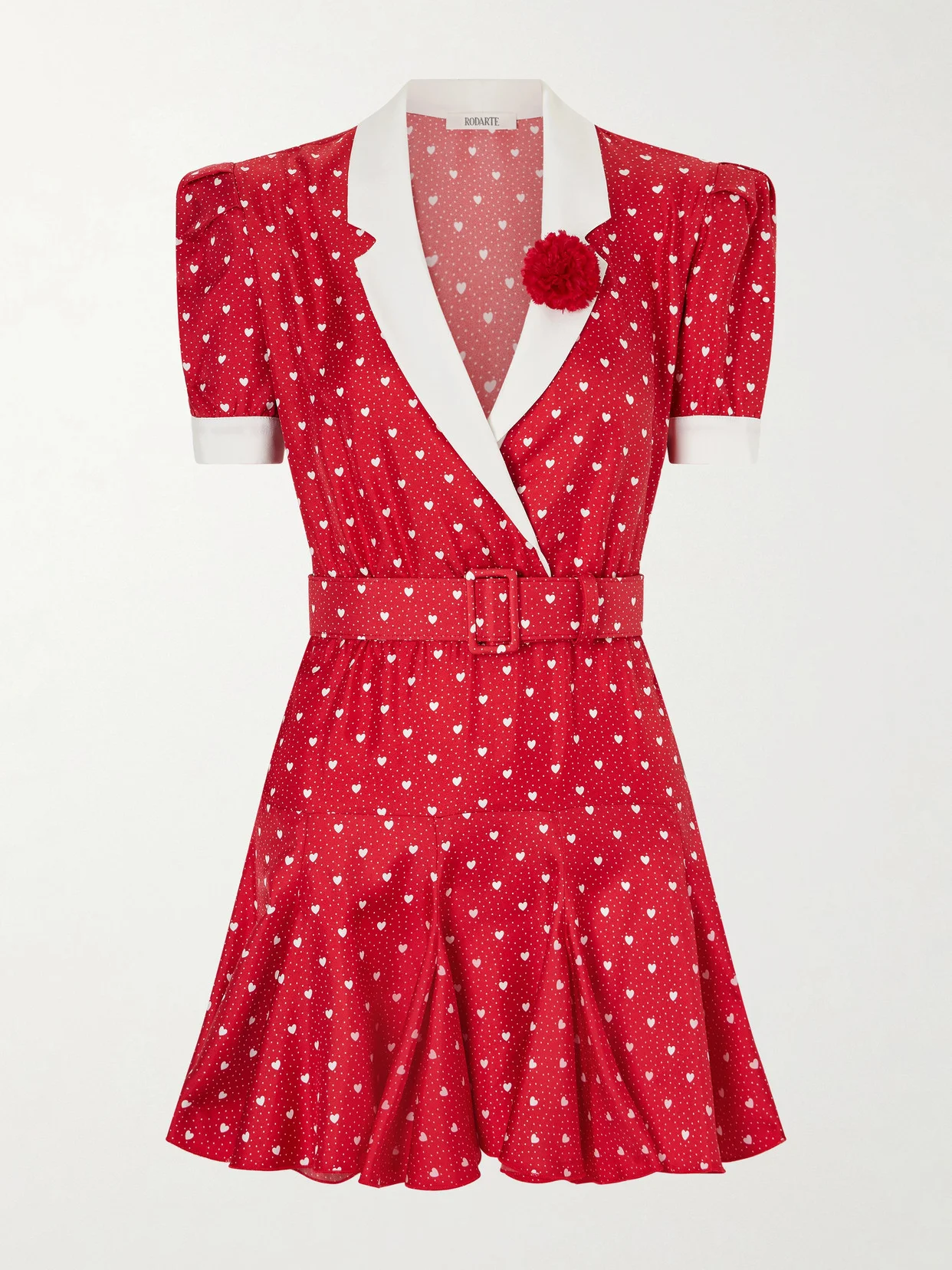 Belted Printed Silk-twill Mini Dress - 1