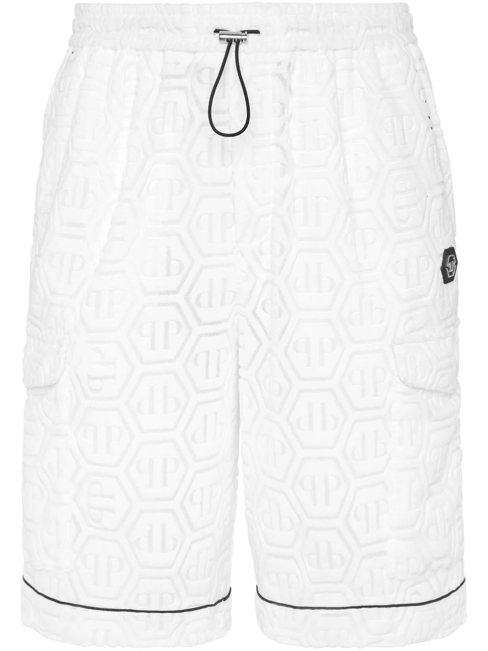 monogram-pattern track shorts - 1