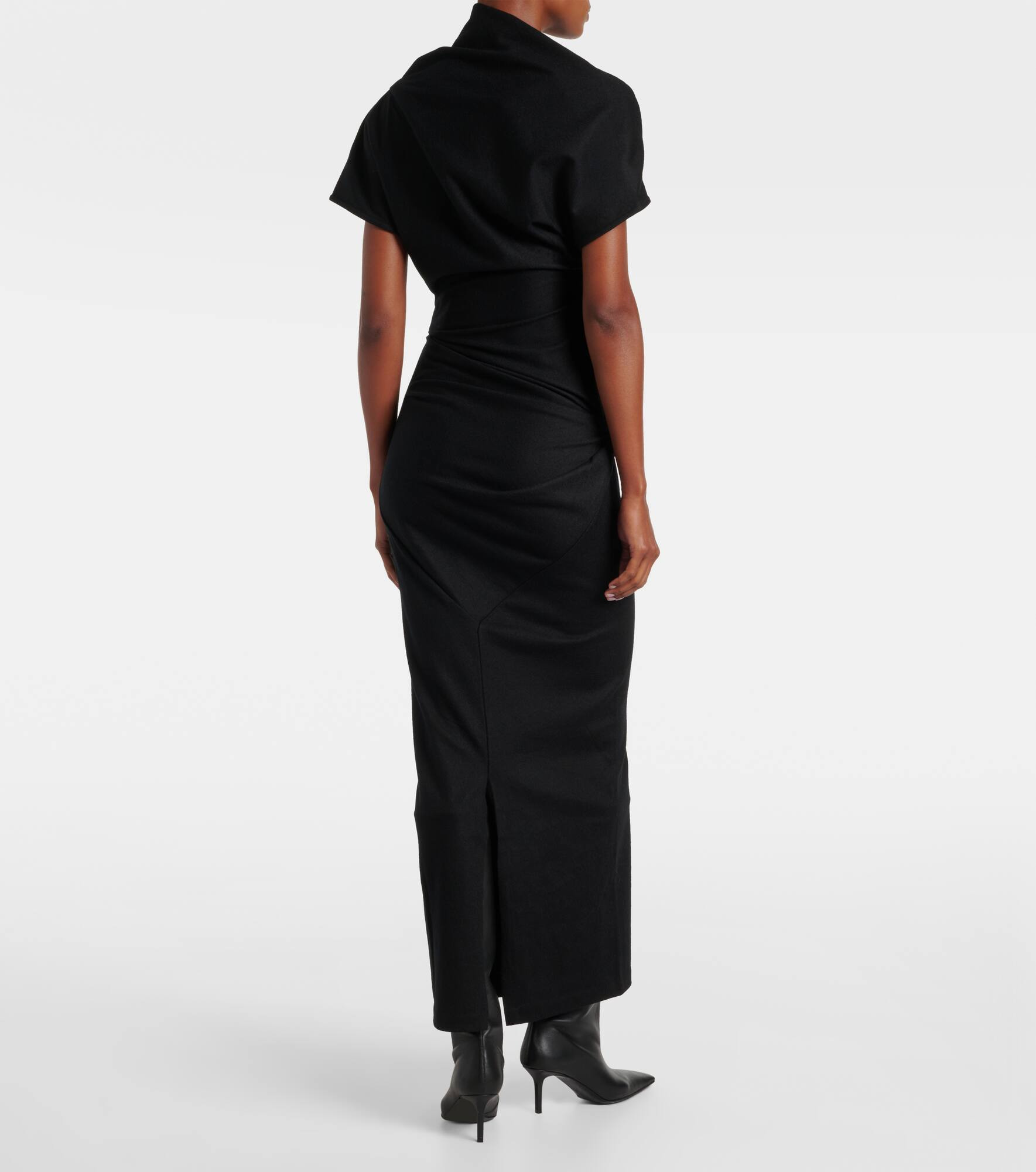 Draped wool maxi dress - 3
