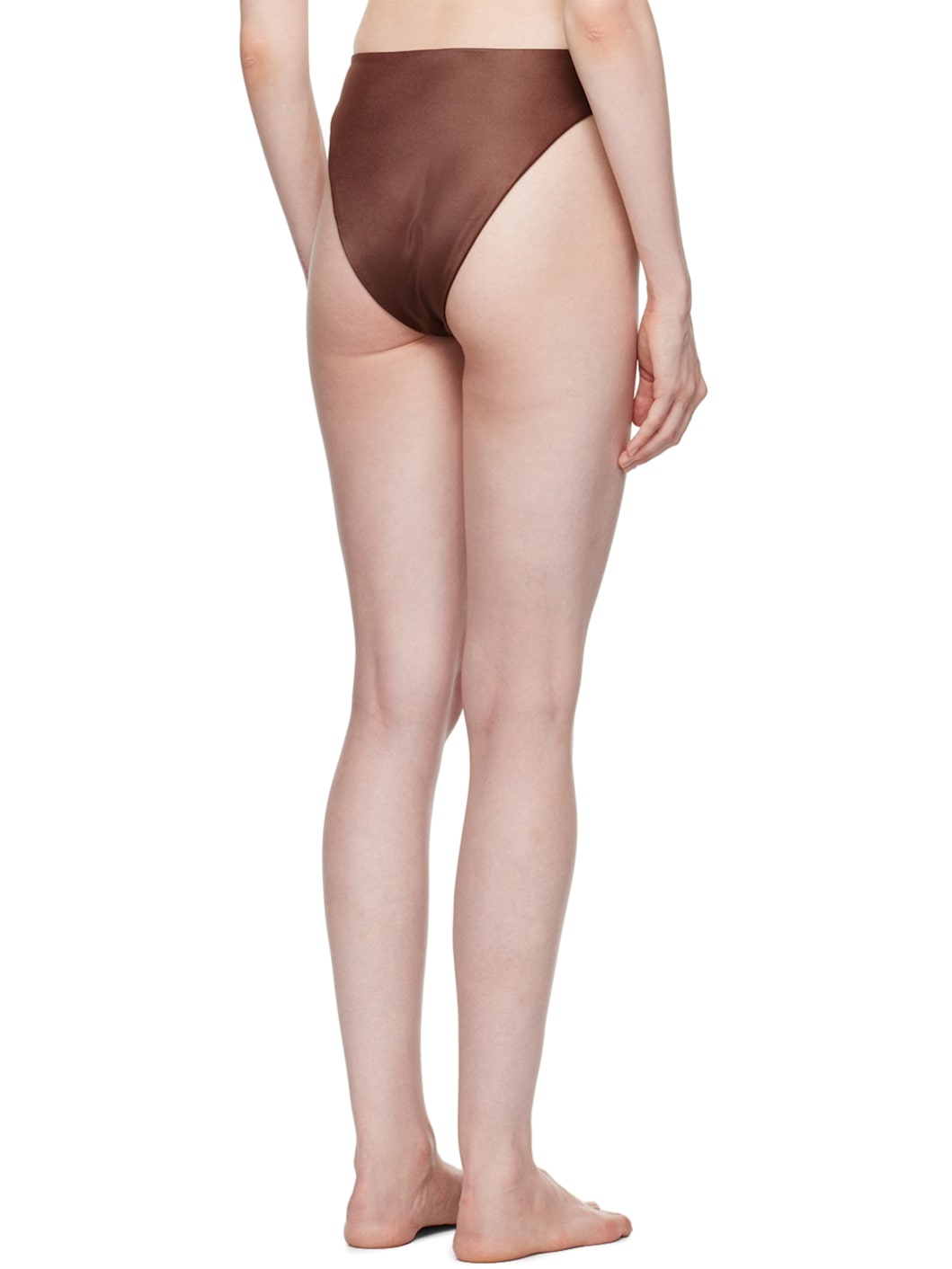 Brown High Leg Bikini Bottom - 3