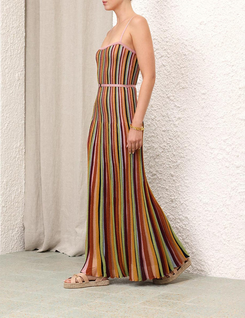 knee length dresses for ladies Zimmermann Alight Asymmetric Midi Dress in Yellow Floral, Size 1 AU main image 0