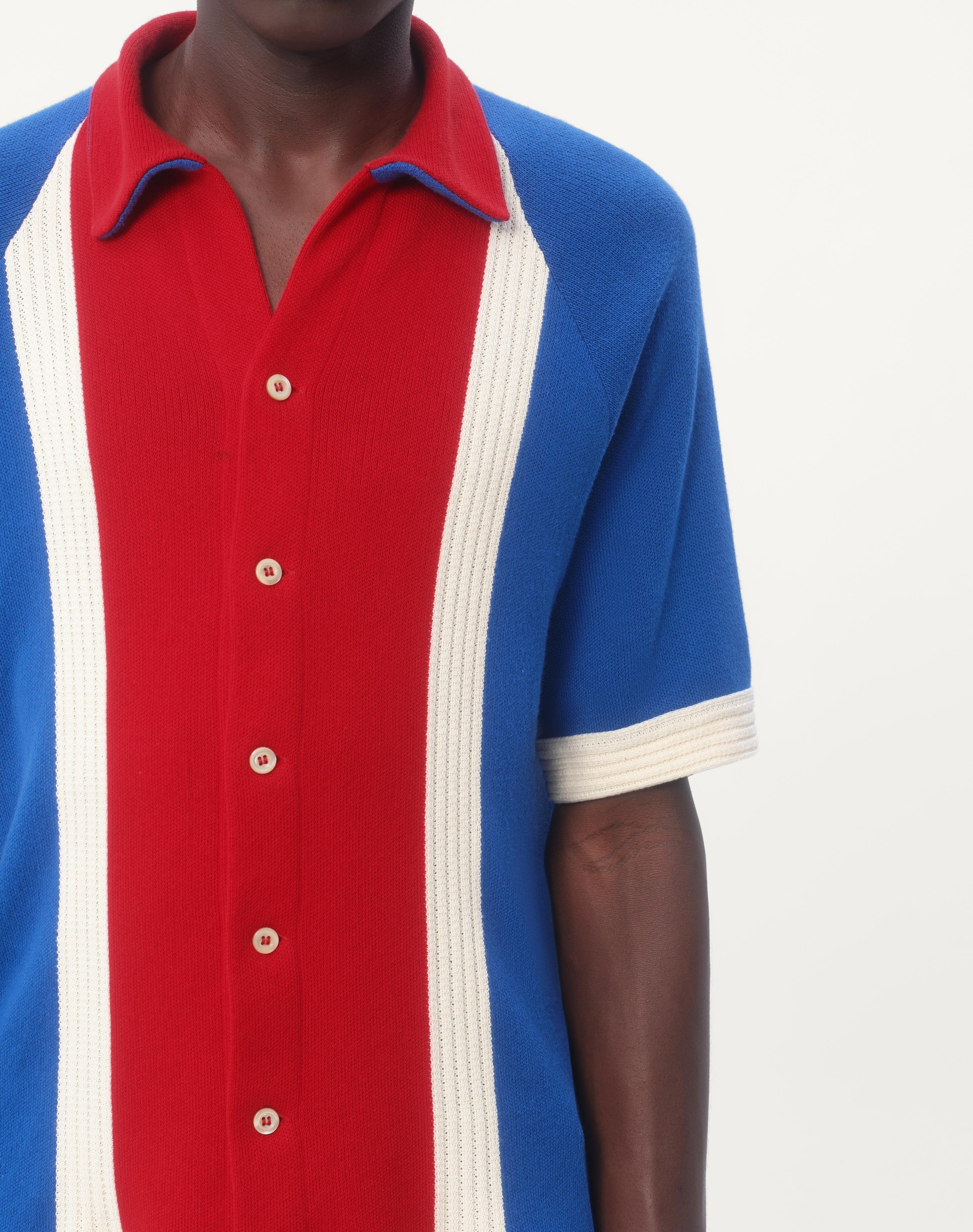 COTTON BOWLING SHIRT WITH CHEZ VALENTINO EMBROIDERY - 4