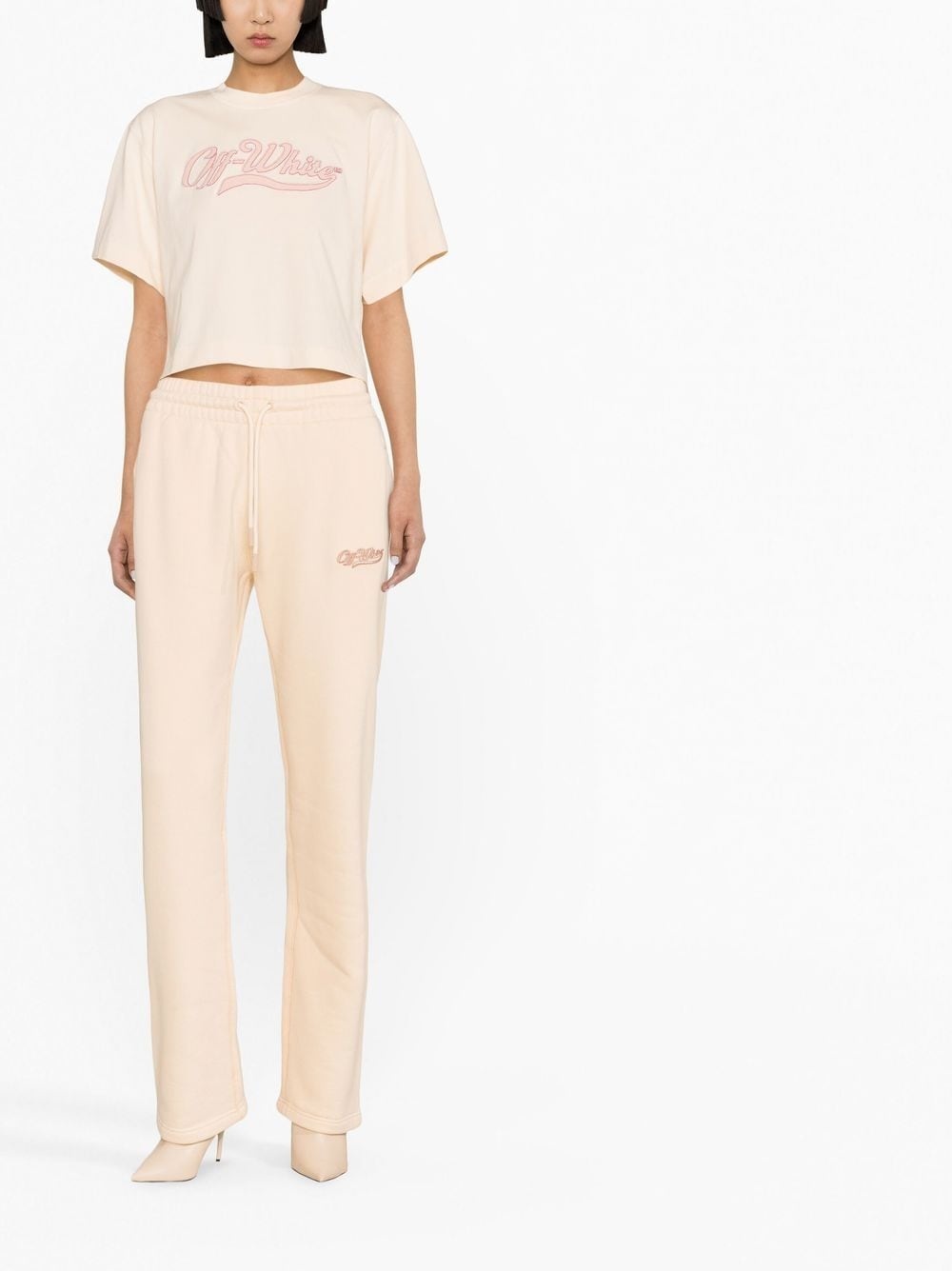 logo-embroidered cropped T-shirt - 2