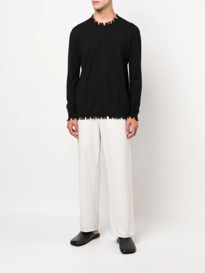 UMA WANG cashmere raw-cut jumper outlook