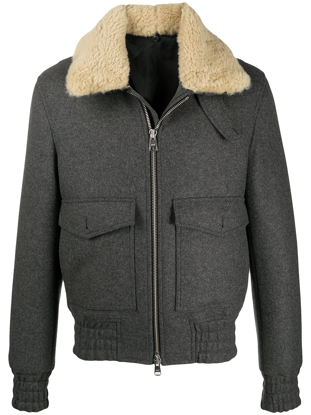 shearling trimmed aviator jacket - 1