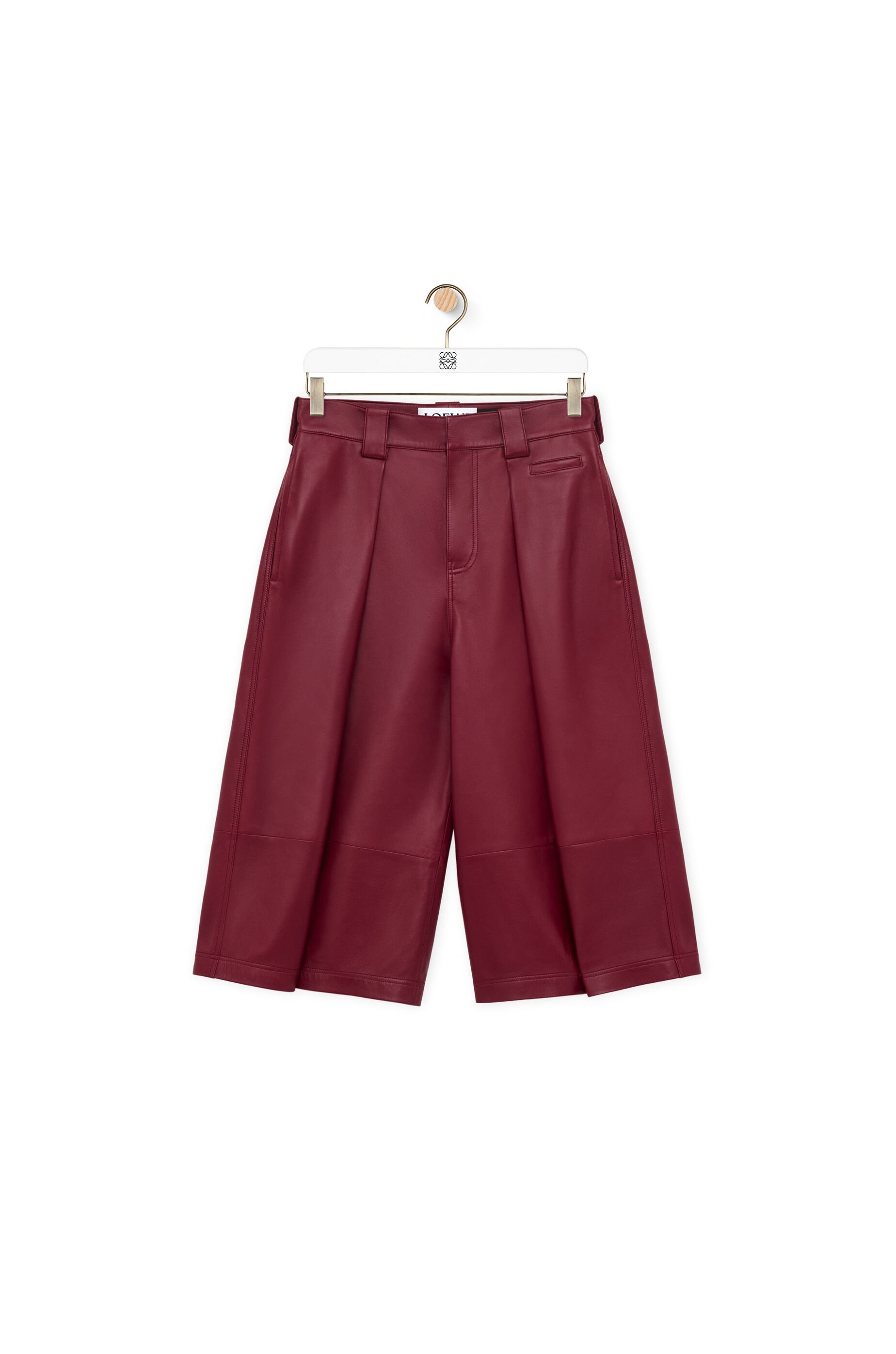 Pleated shorts in nappa lambskin - 1