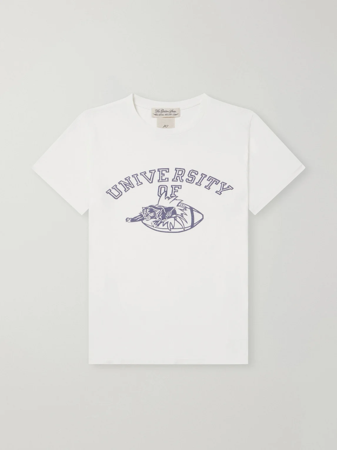 University Of Distressed Printed Cotton-Jersey T-Shirt - 1