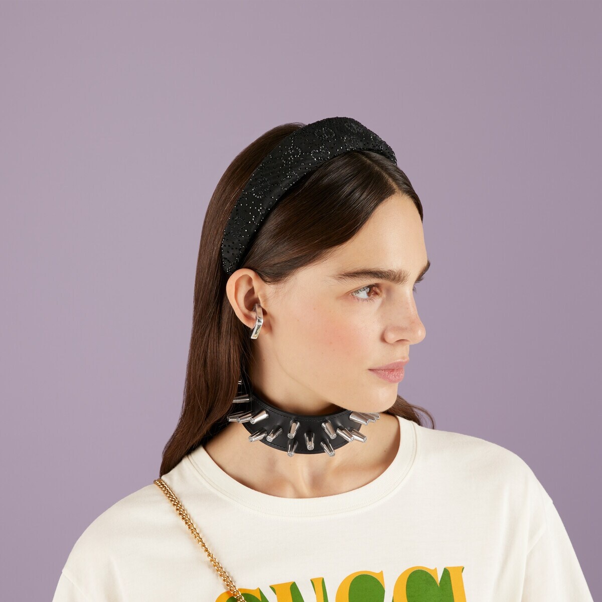 GG crystal moiré headband - 3