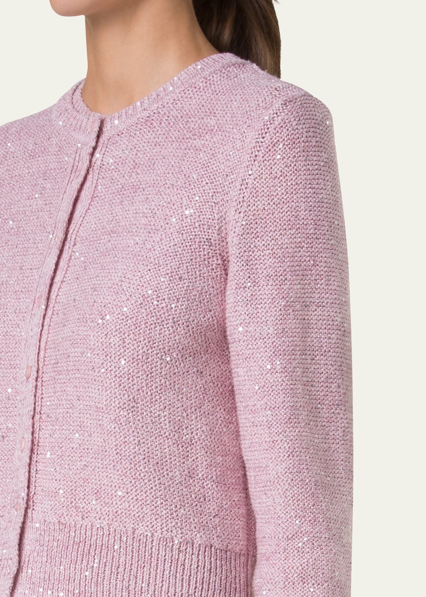 Micro Sequined Knit Cardigan - 5