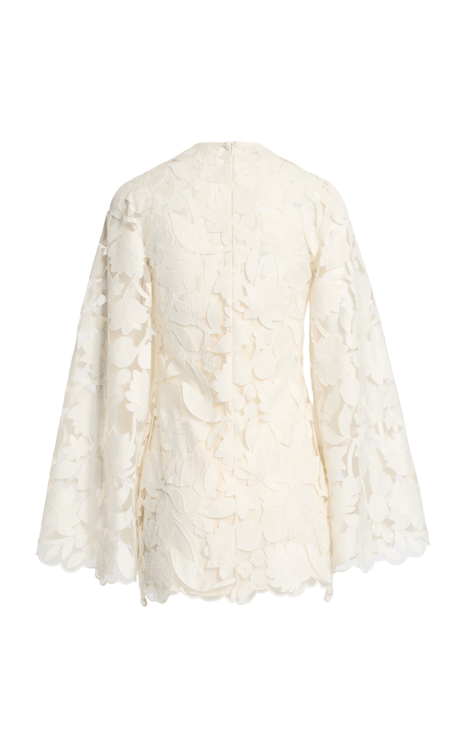 Embroidered Tulle Mini Dress off-white - 6