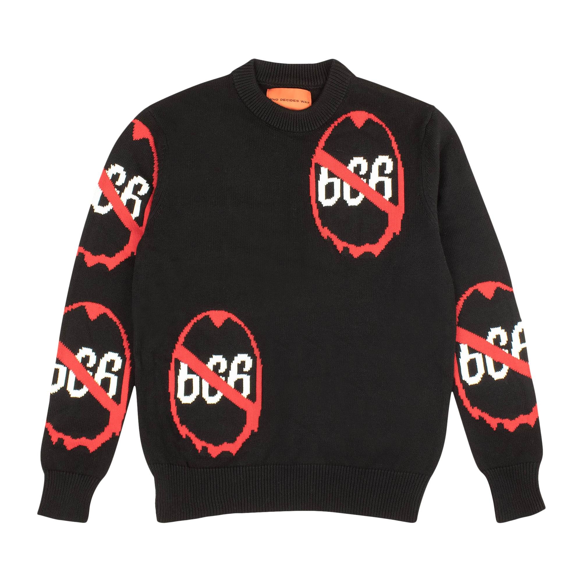 Who Decides War Anti 666 Knit Crewneck Sweater 'Black' - 1