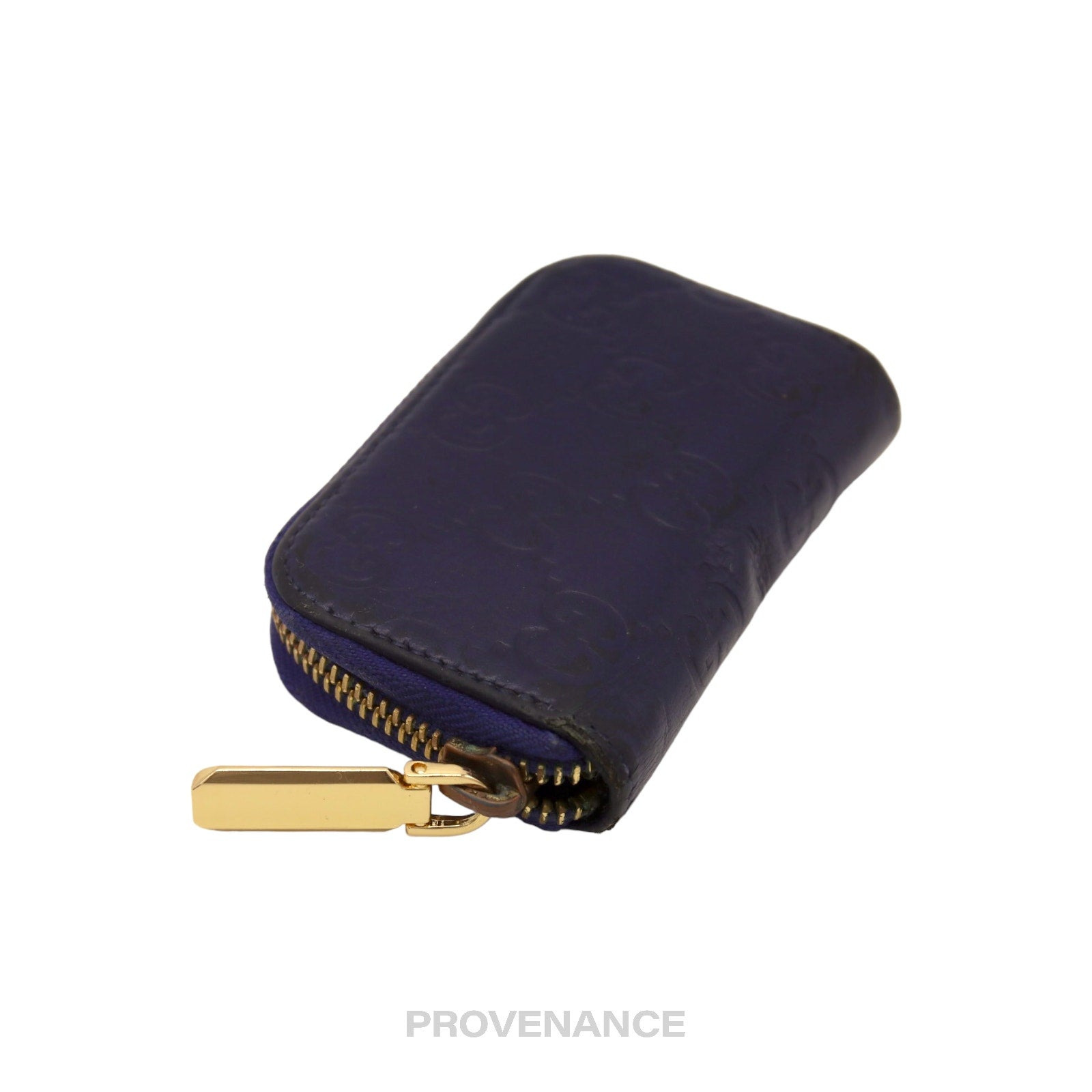 Gucci Compact Zip Wallet - Blue Guccissima Leather - 3
