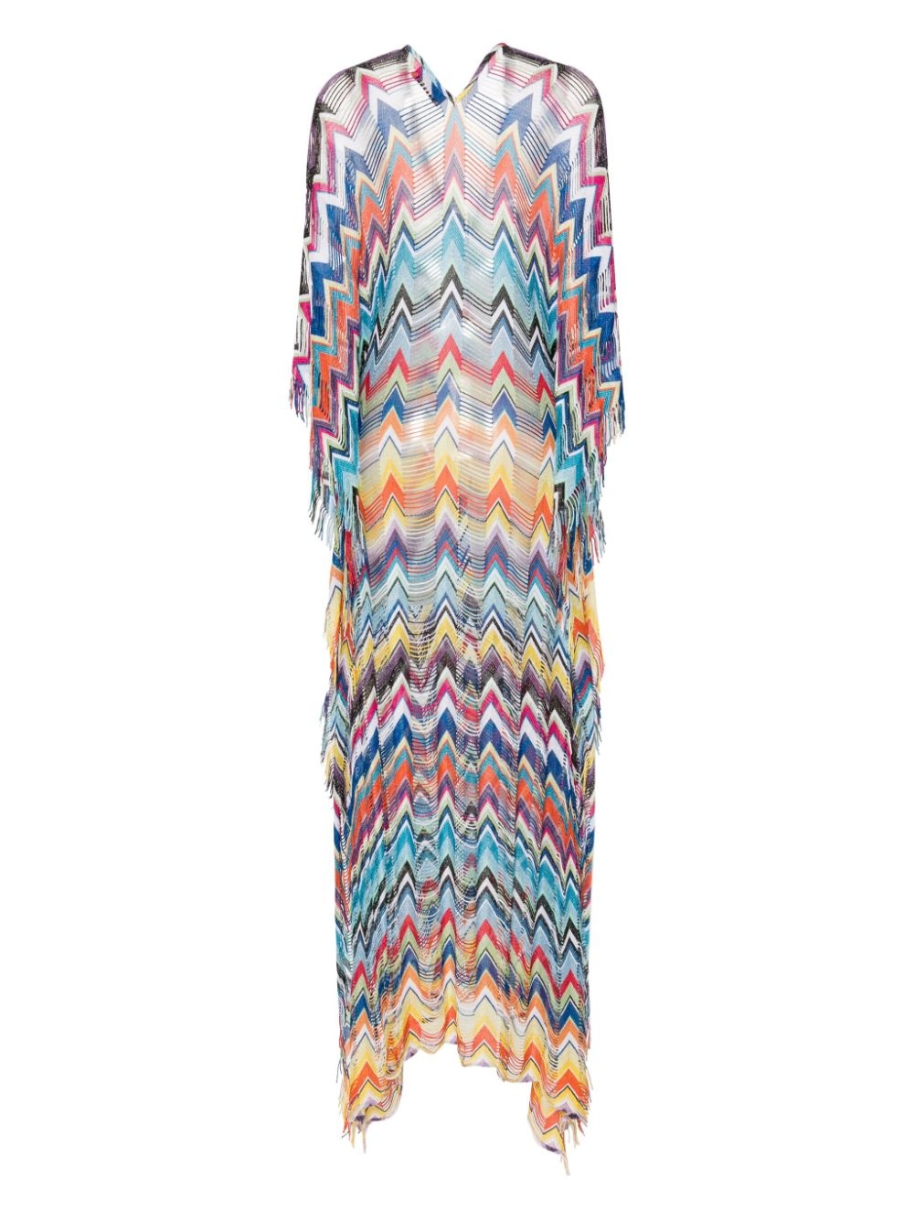 zigzag-pattern maxi beach dress - 2