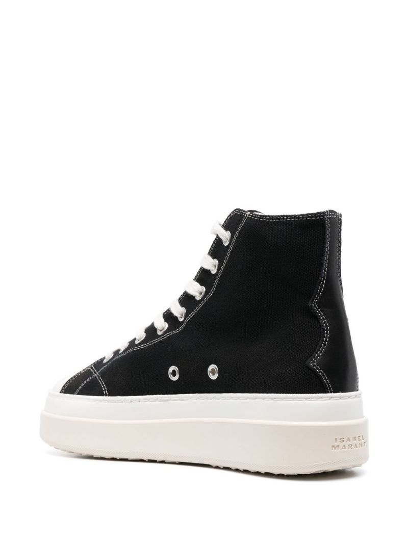 lace-up high-top sneakers - 3