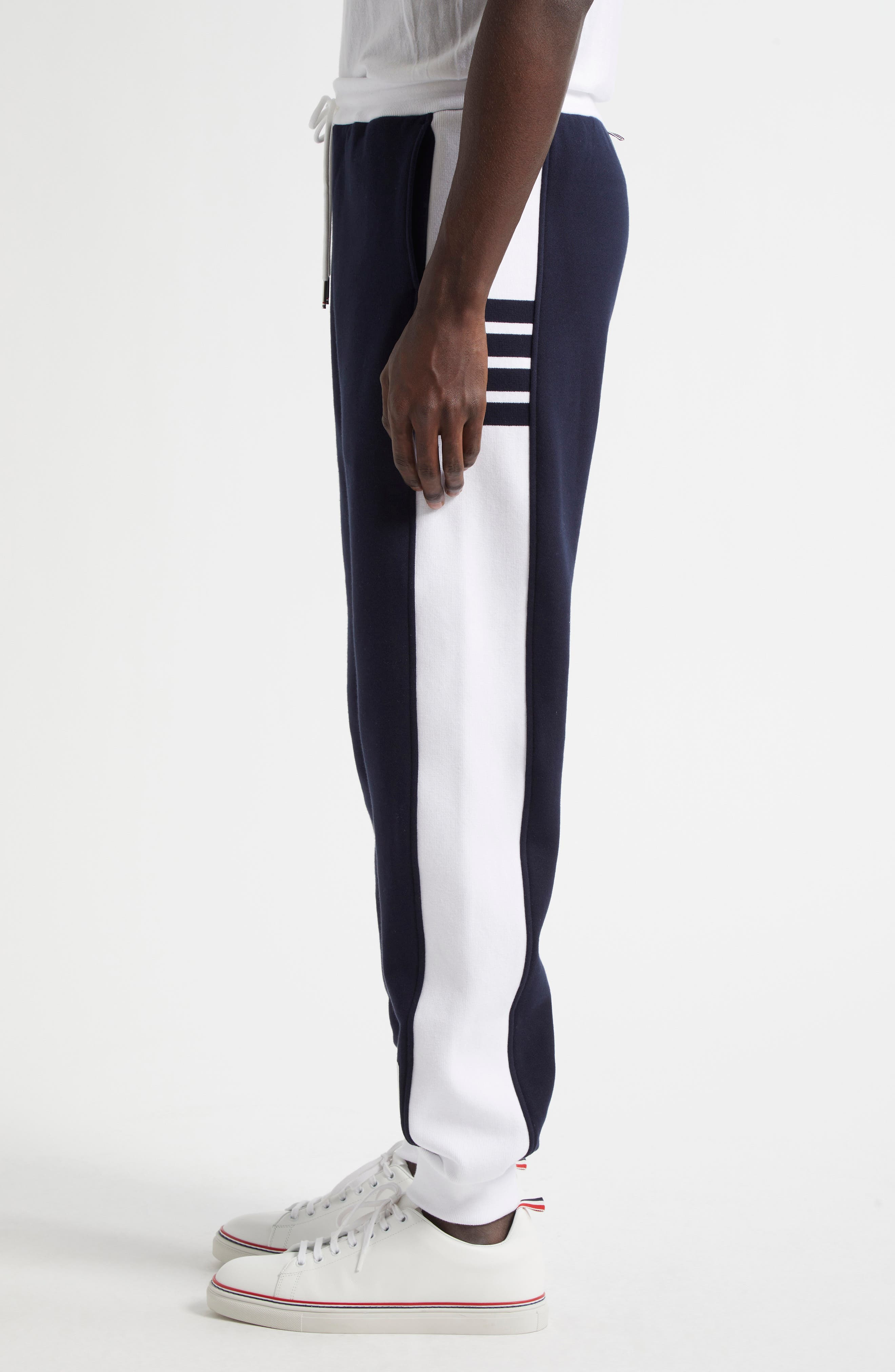 Thom Browne 4-Bar French Terry Joggers in Navy at Nordstrom - 4