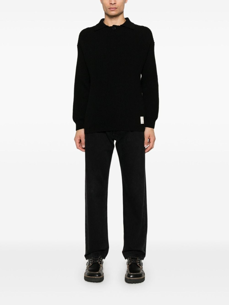 EMPORIO ARMANI ribbed-knit polo shirt outlook