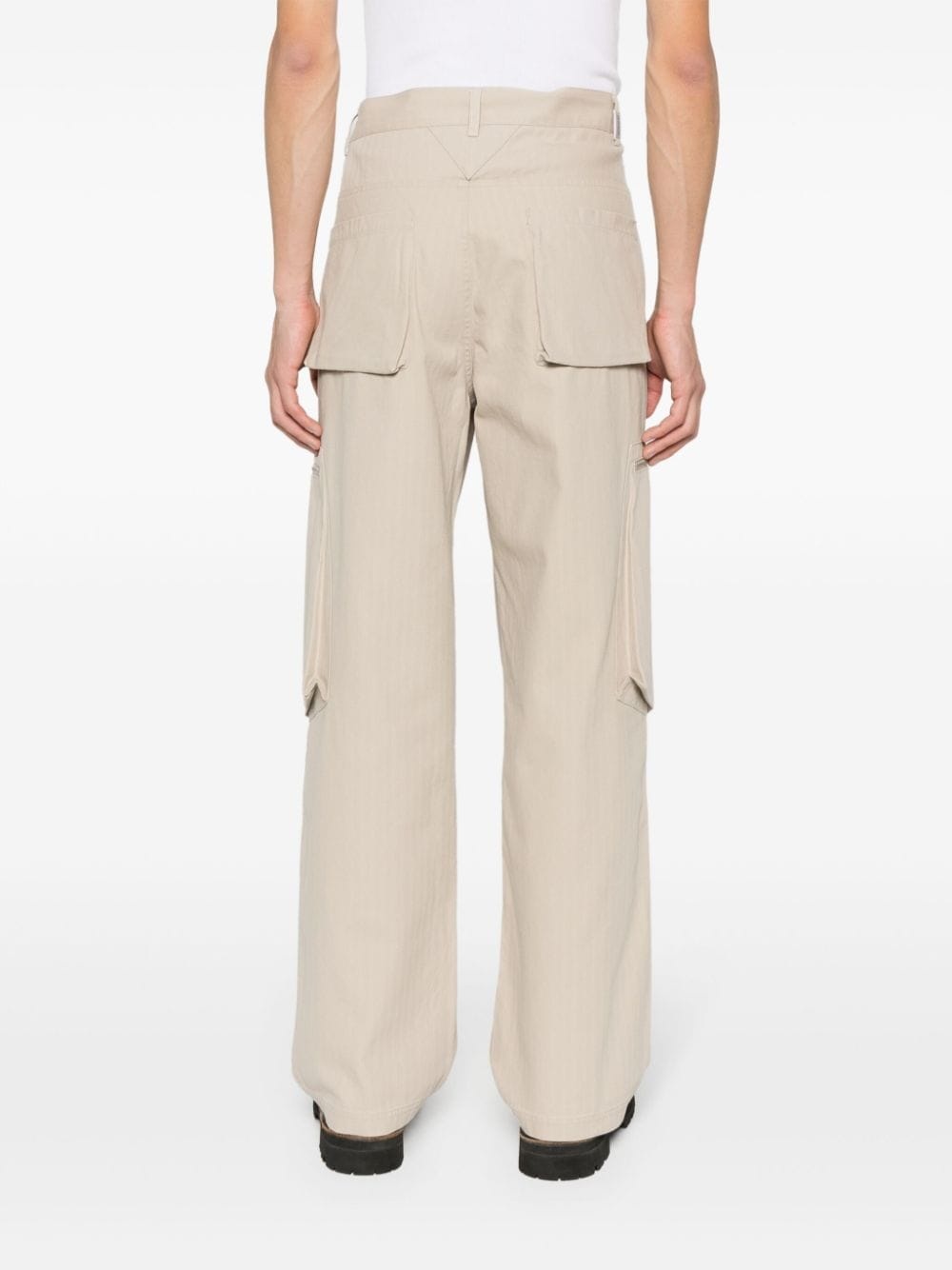 embroidered-logo cotton trousers - 4