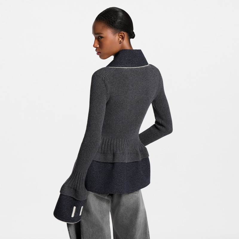 Contrast Stitch Trompe L’Oeil Knit Top 5