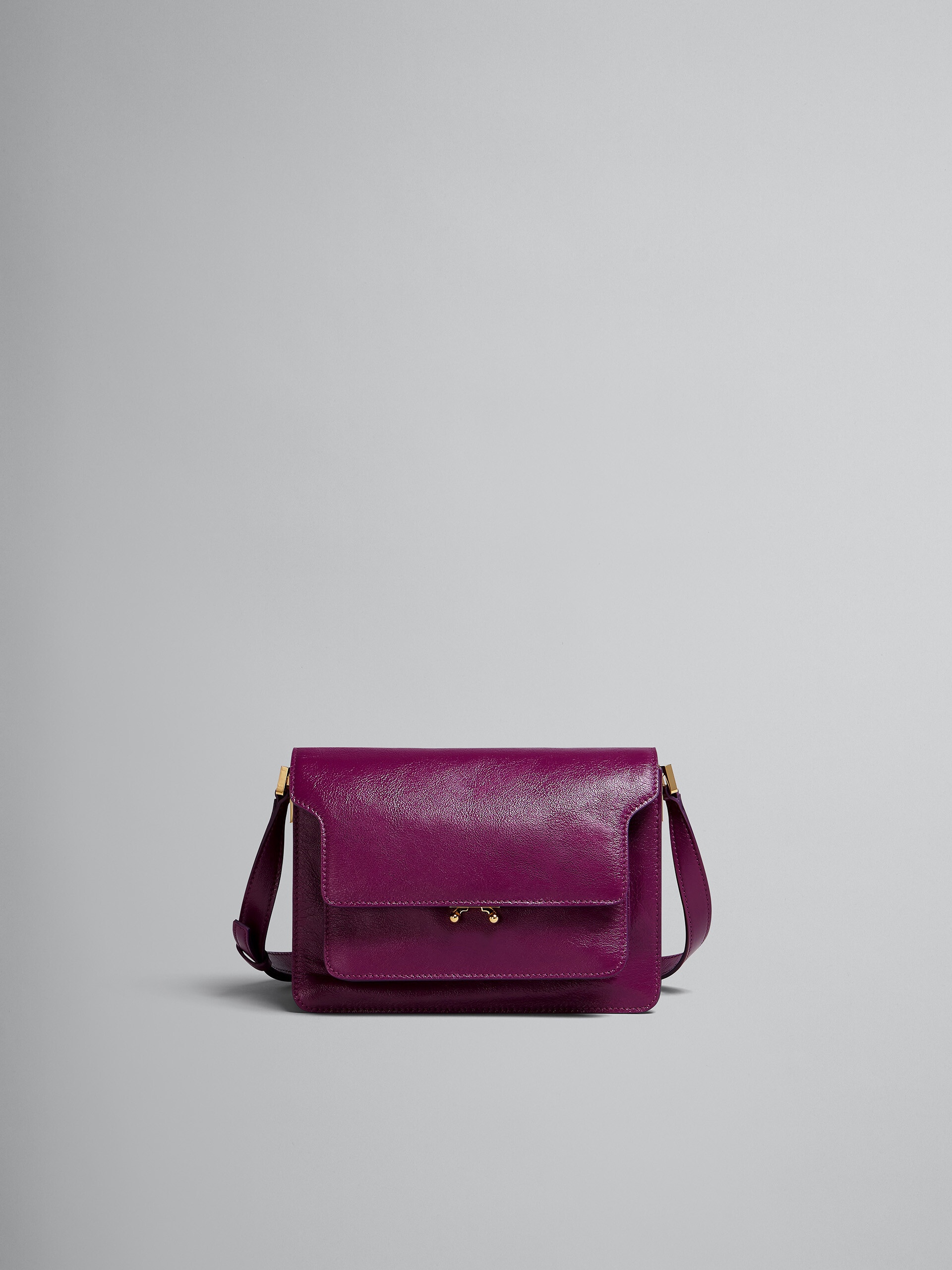 TRUNK SOFT MEDIUM BAG IN PURPLE LEATHER - 1