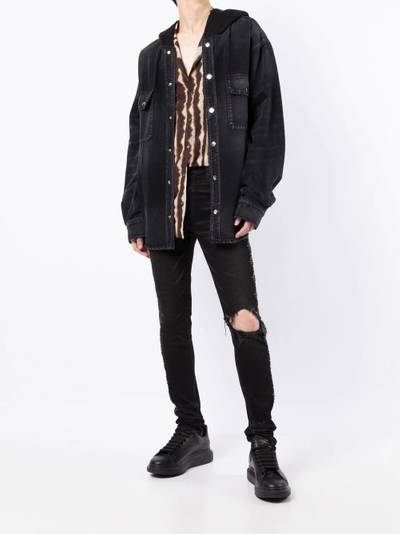 AMIRI denim hooded shirt outlook