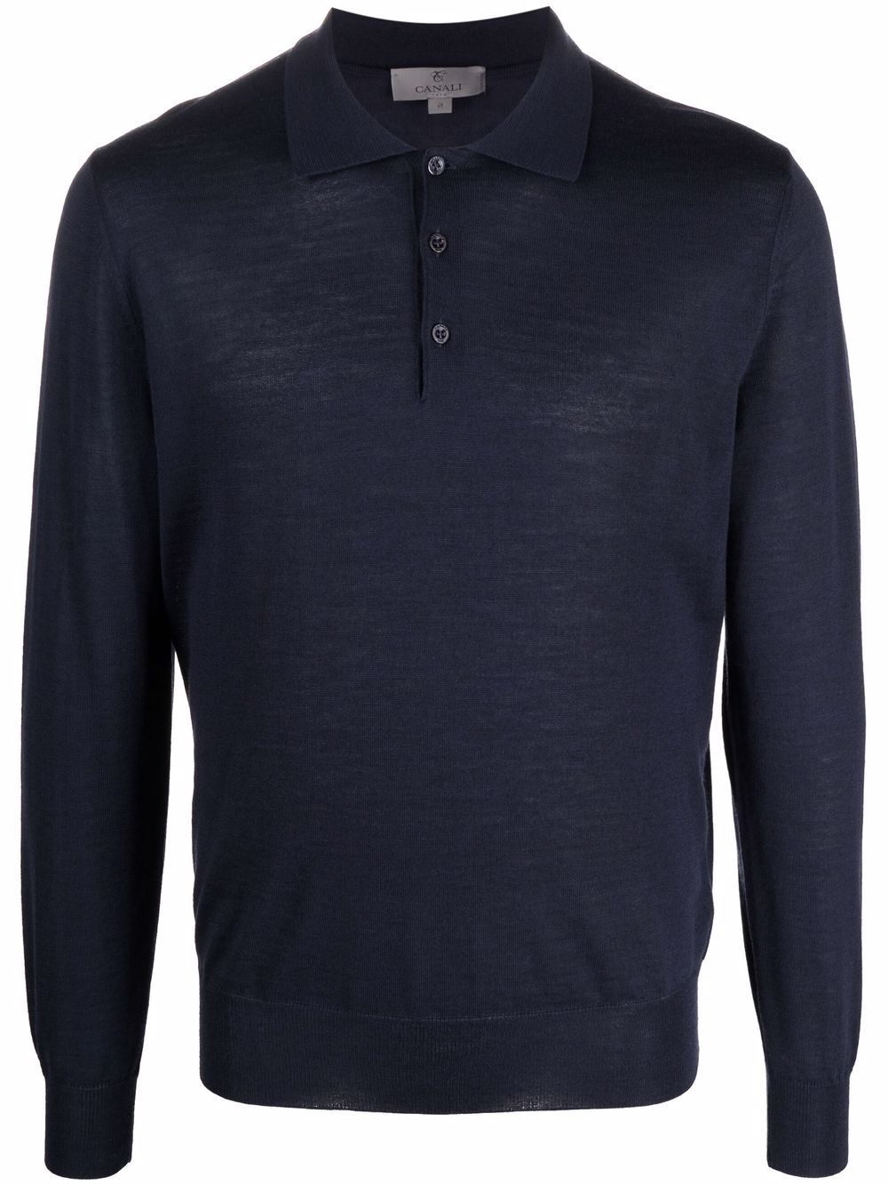 polo-collar merino sweatshirt - 1