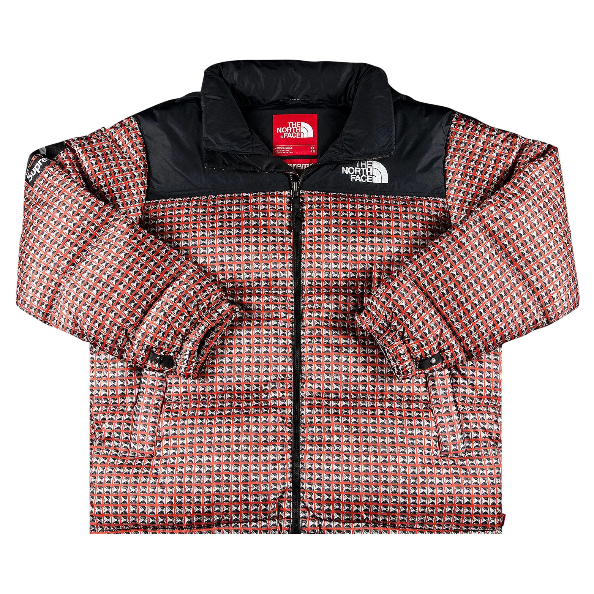 대 x 그만큼 north 얼굴 studded nuptse 재킷 '레드 이름 * - 1
