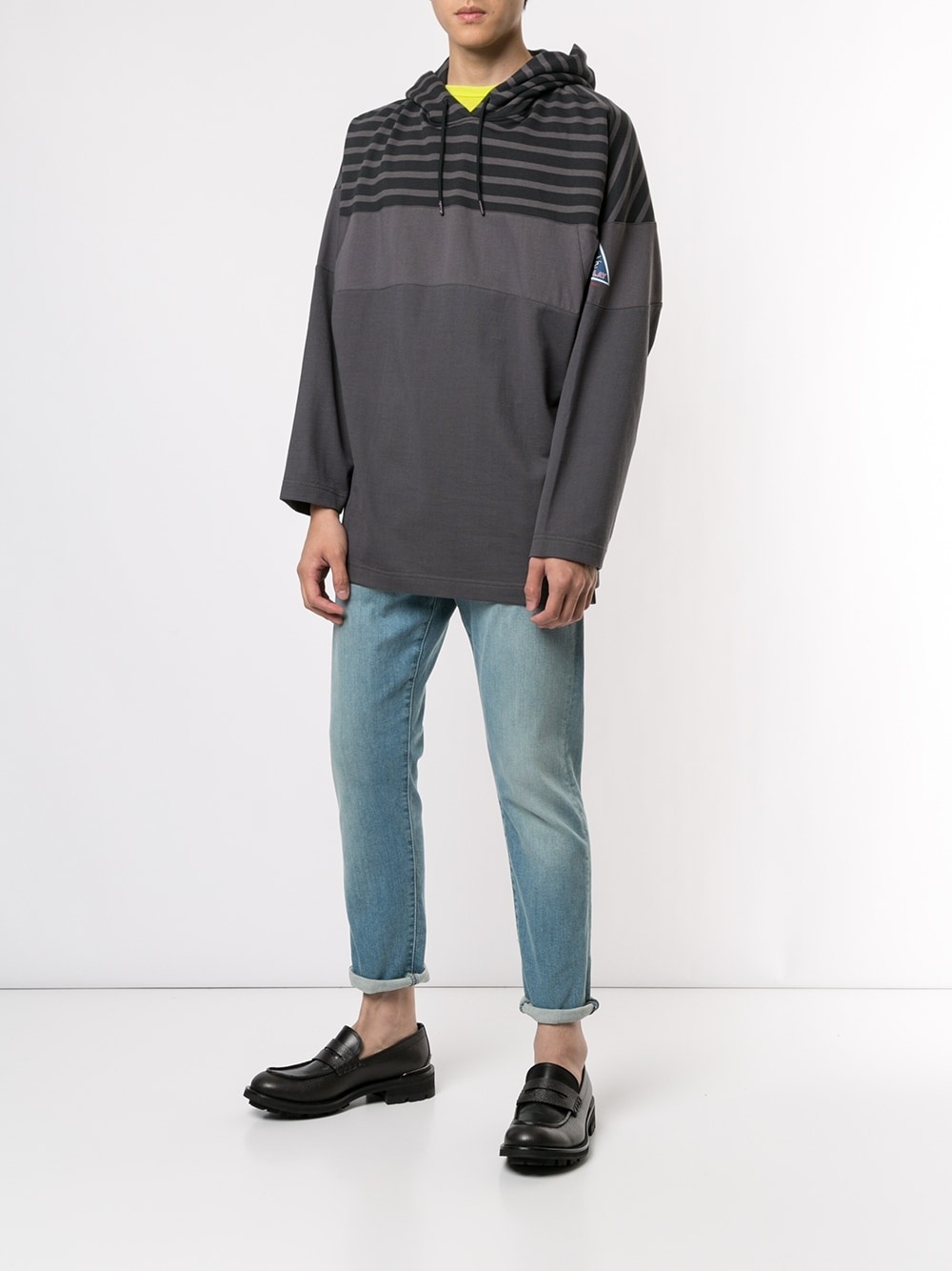 stripe detail hoodie - 2