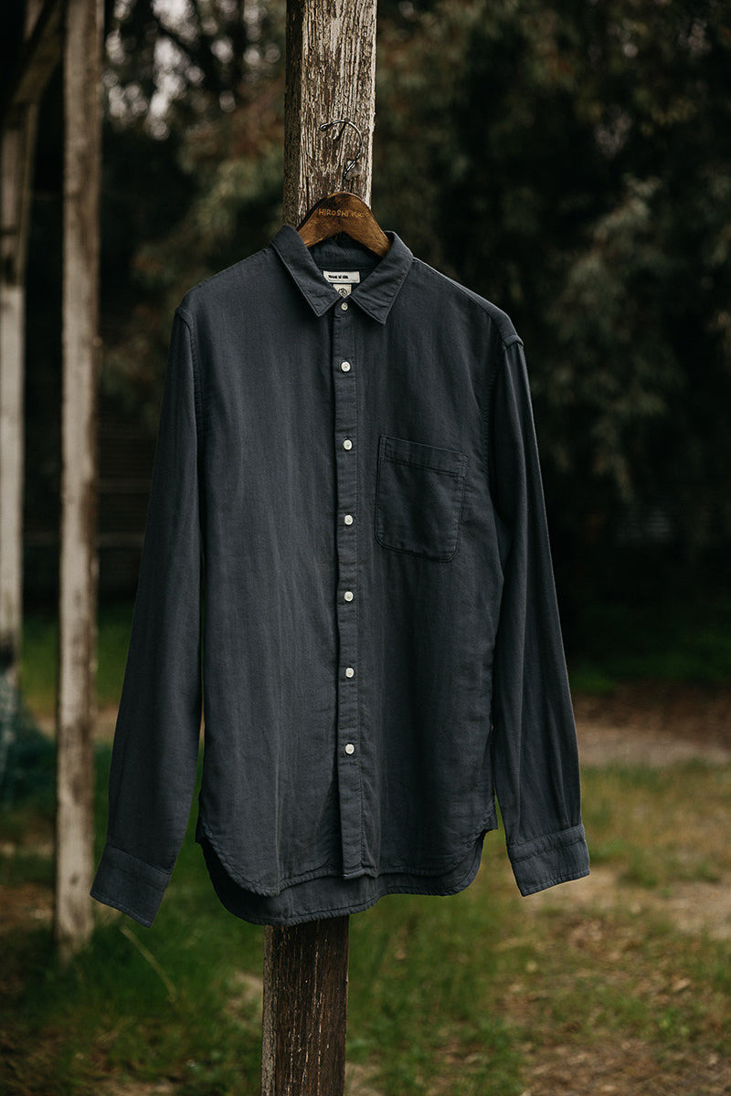 HIROSHI KATO The Ripper Double Gauze Organic Cotton Shirt - Stone outlook