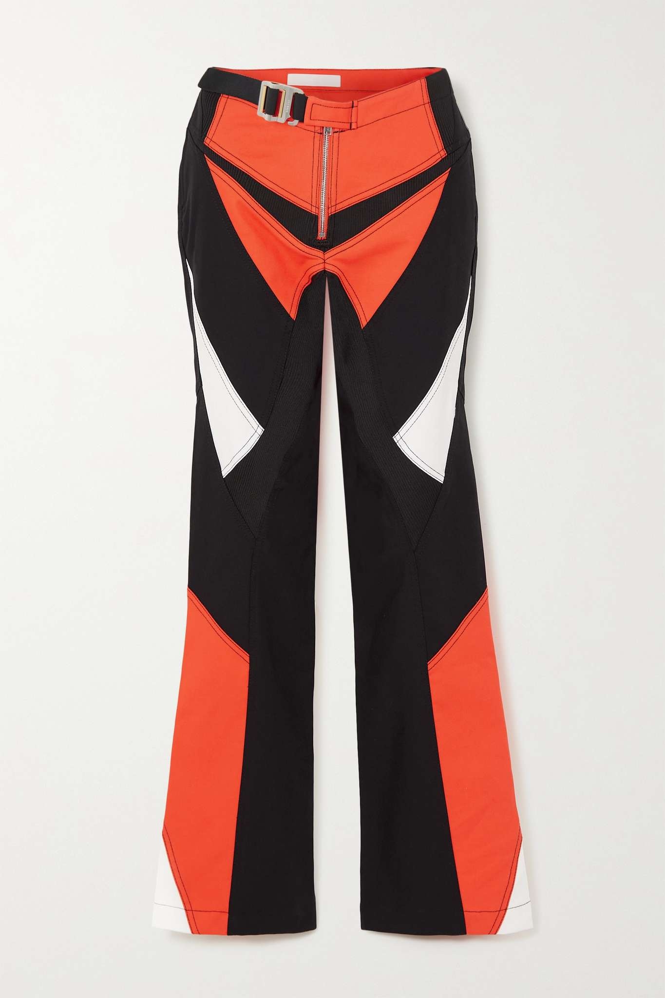 Paneled stretch organic cotton straight-leg pants - 1