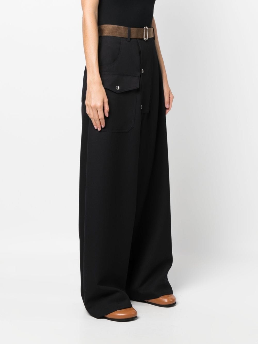 wide-leg cargo trousers - 3