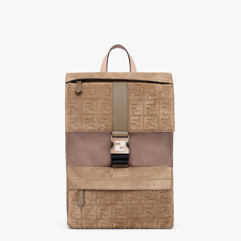 Light brown suede backpack 1