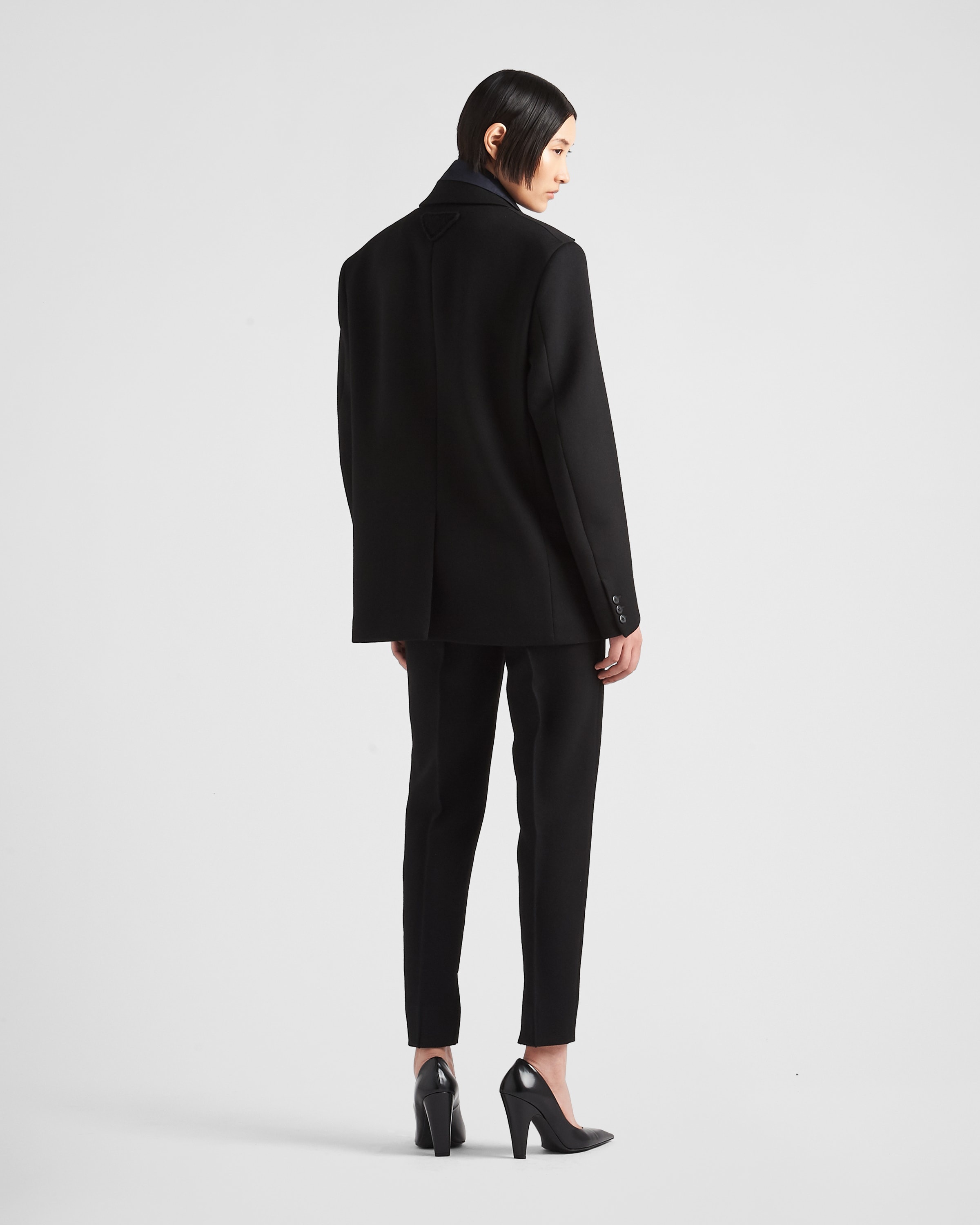 Single-breasted gabardine jacket with collar - 5