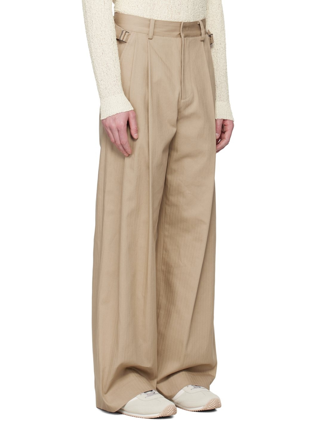 SSENSE Exclusive Beige Herringbone Trousers - 2