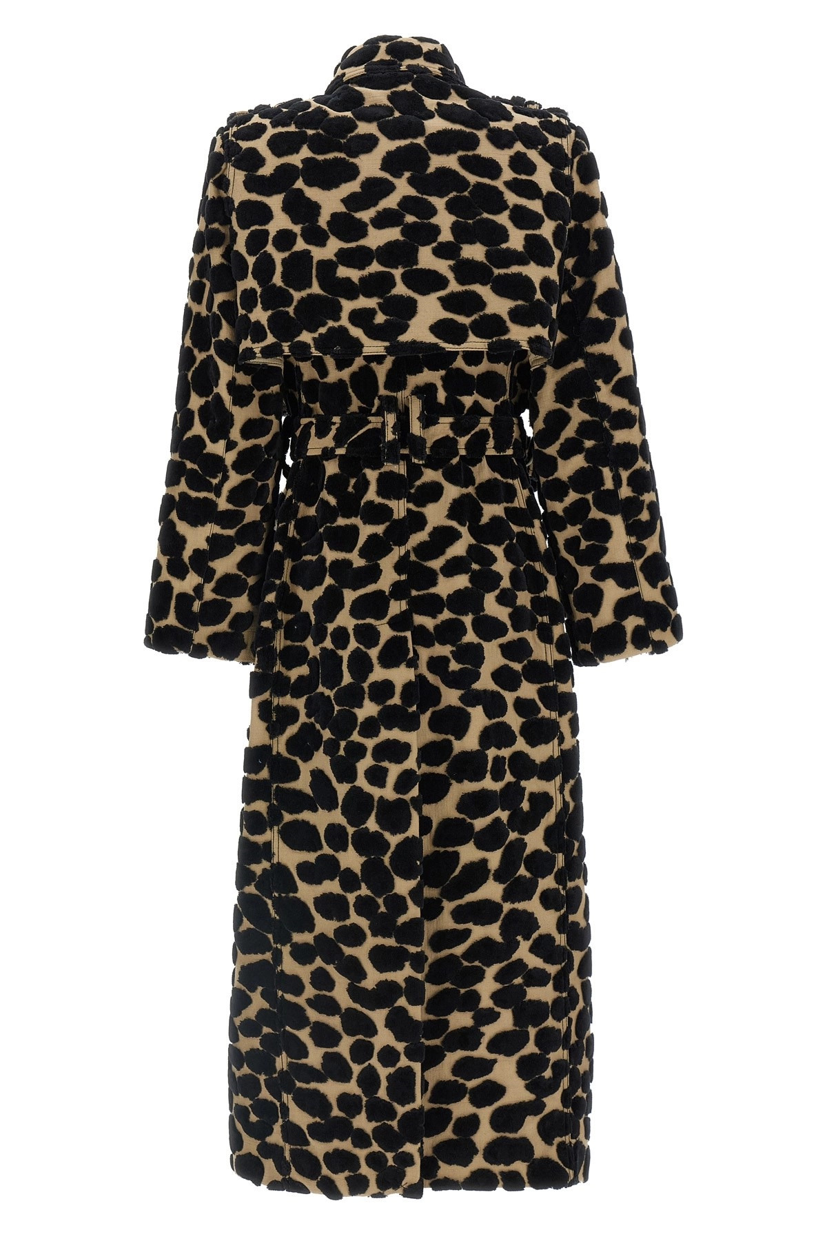Leopard jacquard trench coat - 3