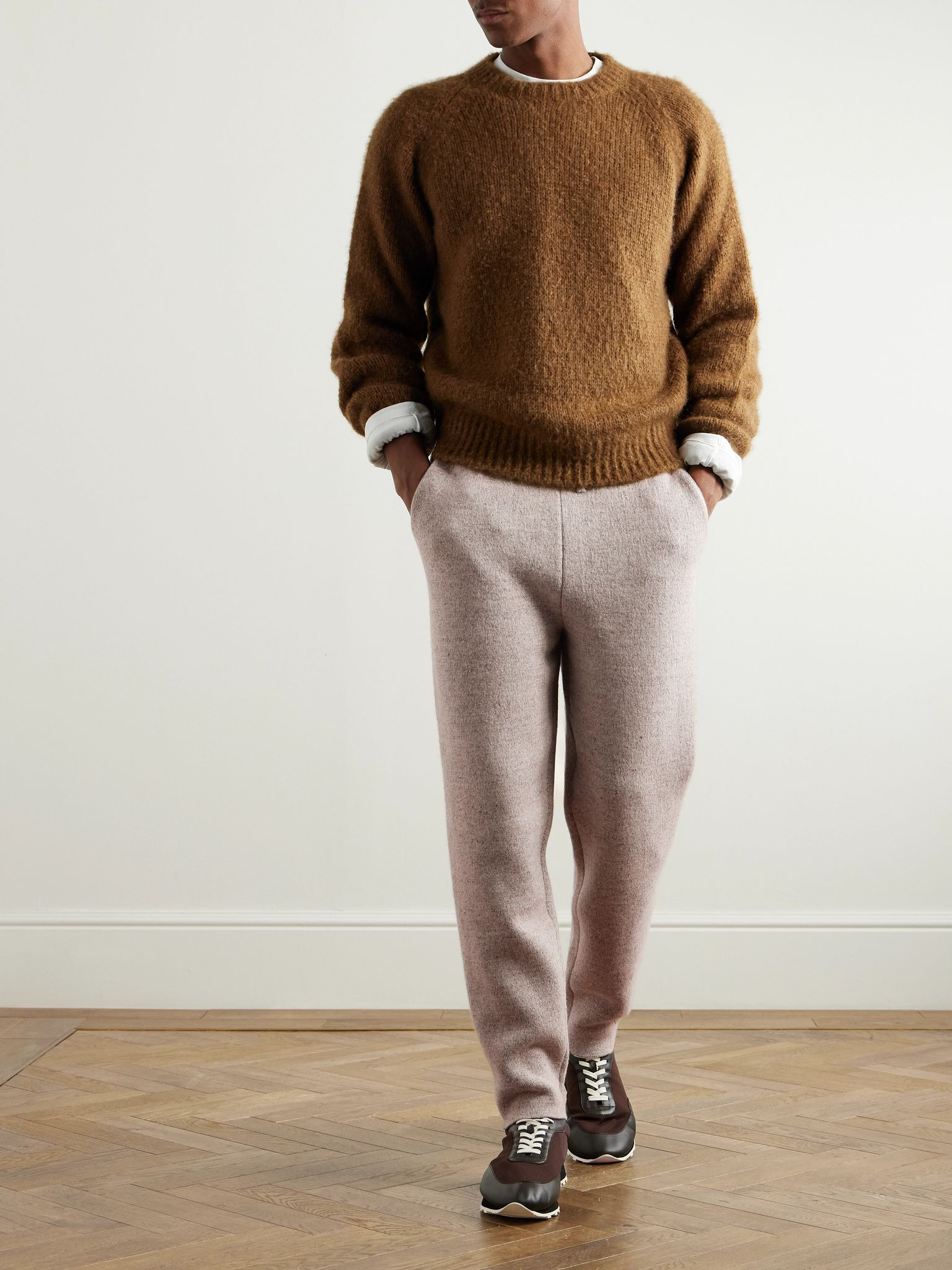 Tapered Linen and Cashmere-Blend Sweatpants Beige - 2