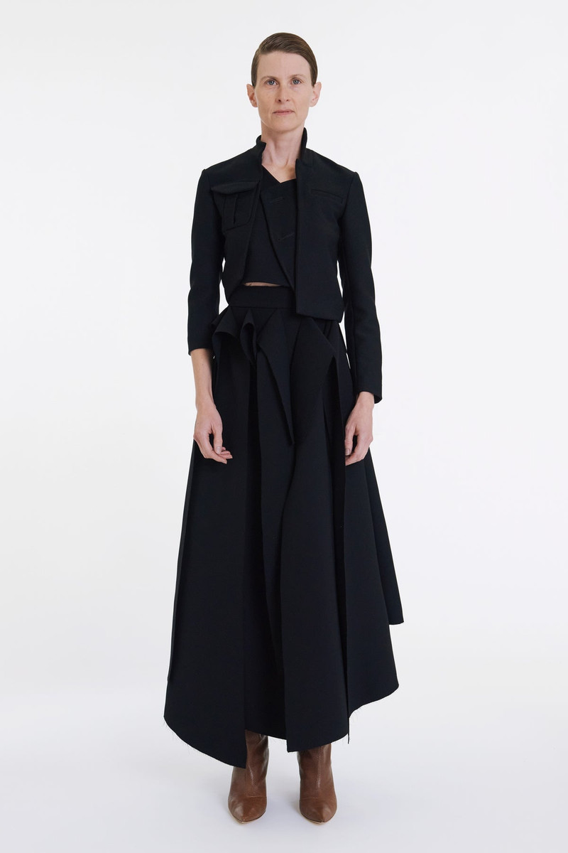 A.W.A.K.E. MODE CROPPED ASYMMETRIC JACKET BLACK outlook